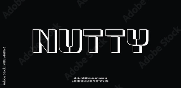 Obraz Abstract modern round alphabet fonts. Typography technology vector illustration
