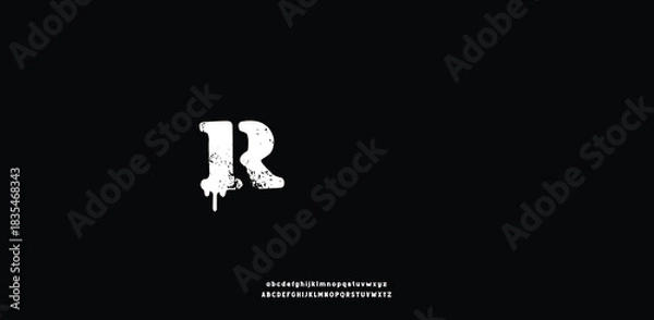 Obraz Digital style font, alphabet letters vector illustration