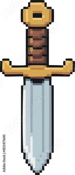 Obraz Pixel Art Classic Knight Sword