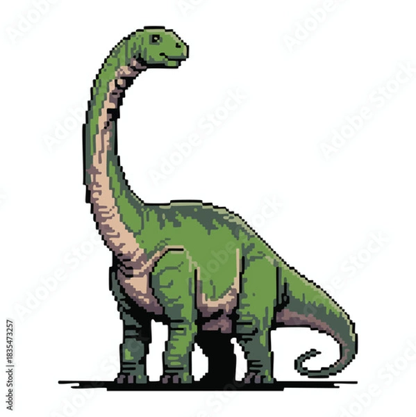 Obraz Cute Long Neck Dinosaur Pixel Art