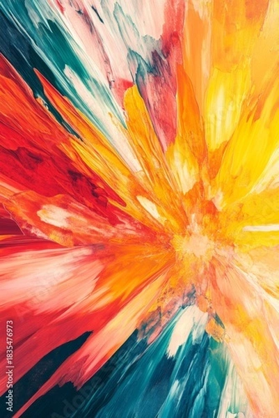 Obraz Abstract explosion of color, vibrant and dynamic art piece.