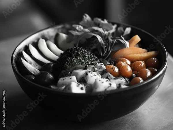 Obraz A large bowl filled with various colorful veggies ready to be eaten