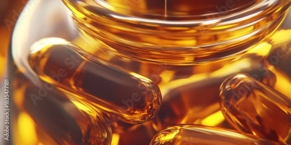 Obraz Close-up of honey jar with bees inside.