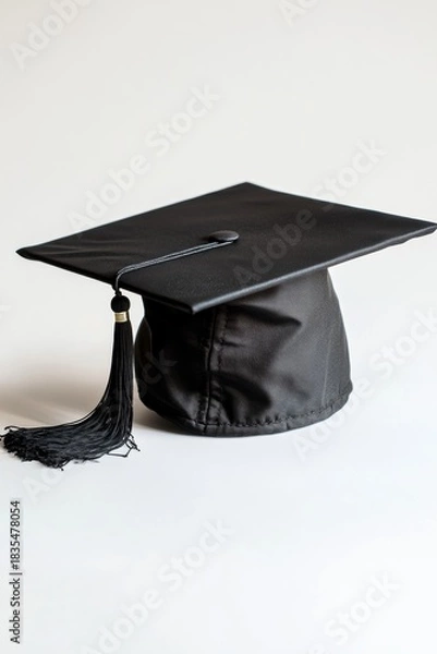 Obraz A small replica of a graduation cap on a white surface.