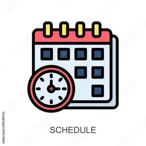 Obraz Schedule lineal color icon