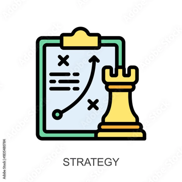 Obraz Strategy lineal color icon