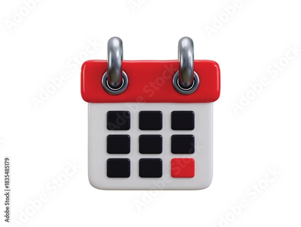 Obraz Calendar icon 3d render concept of appointment scheduling date icon vector illustration