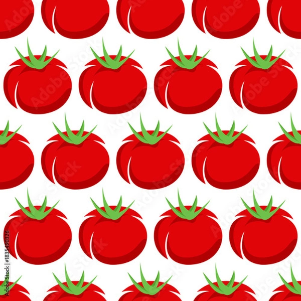 Obraz Tomatoes seamless pattern background vector