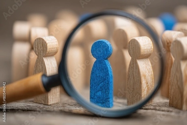 Fototapeta Job Search Concept with Magnifying Glass