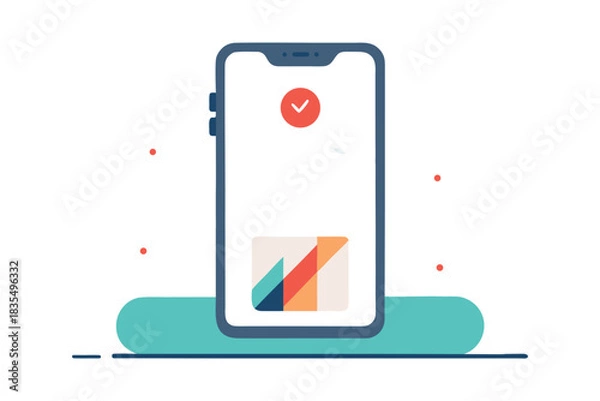 Obraz Kitchen Recipe Phone Mockup Vector Illustration