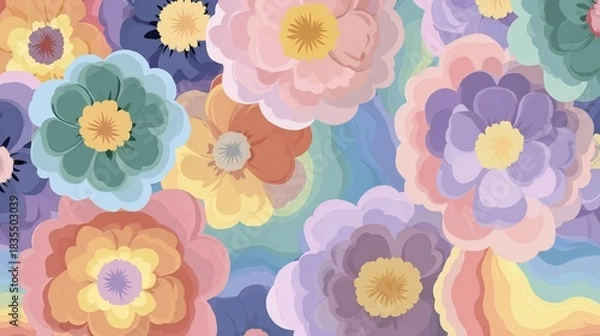 Obraz Colorful Floral Pattern Background Art
