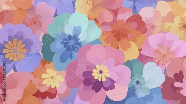 Obraz Vibrant Floral Blooms Pattern Colorful Backdrop
