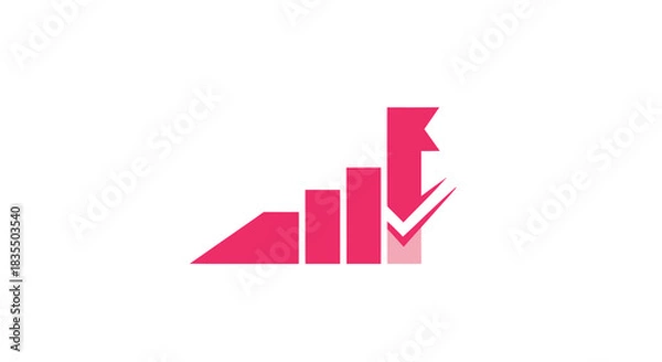 Obraz Ascending bars with a checkmark