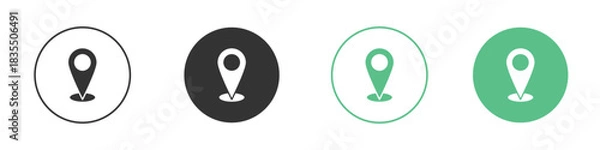 Obraz Map marker icons silhouettes set isolated pack