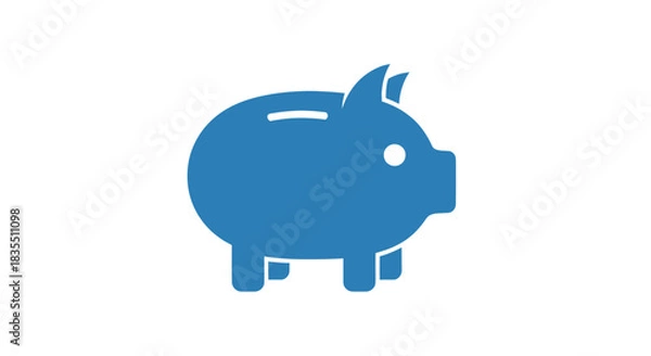 Obraz Blue, simplified piggy bank