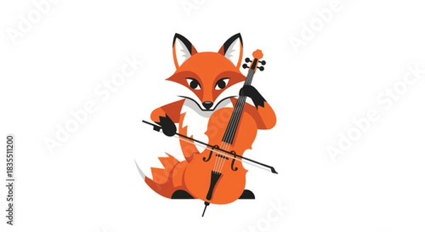 Obraz Fox playing cello