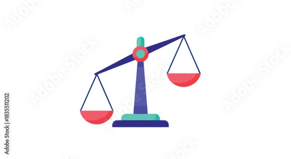 Obraz Colorful scale graphic showing imbalance