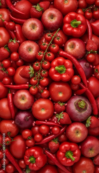 Obraz 赤い果物と野菜　Generative AI
