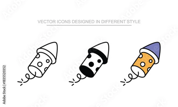 Obraz Firework vector design in modern and trendy style icon