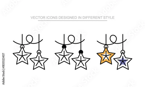 Obraz Christmas Ornament vector icon stock isolated on white sheet