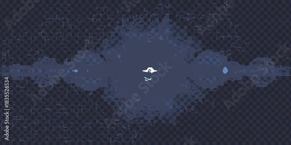 Fototapeta Abstract underwater scene with a diver and checkered background