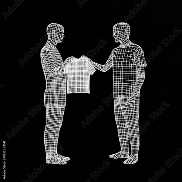 Obraz Wireframe Business Handshake Agreement Concept