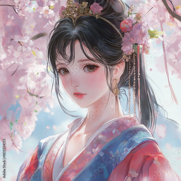 Obraz Cherry Blossom Girl Fantasy Portrait