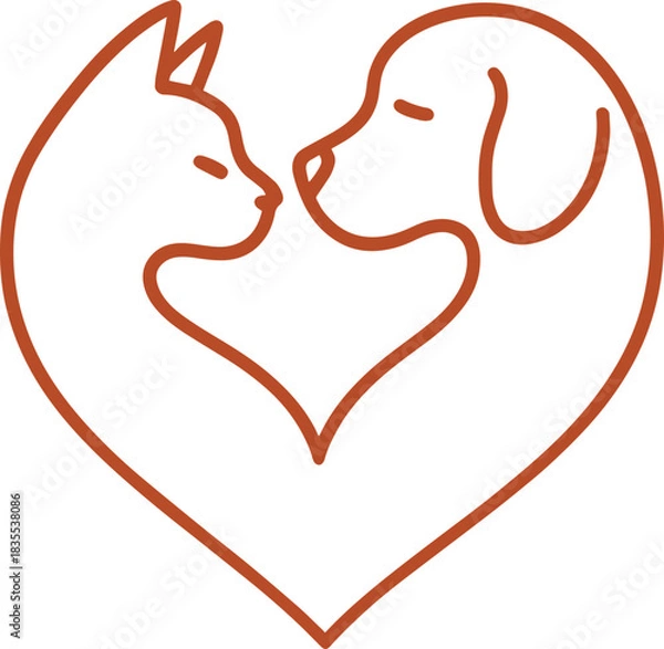 Fototapeta Pet Heart  Scalable SVG Vector Graphic with Editable Paths and Layers for Web, UI Design, Digital Art, and Print Applications