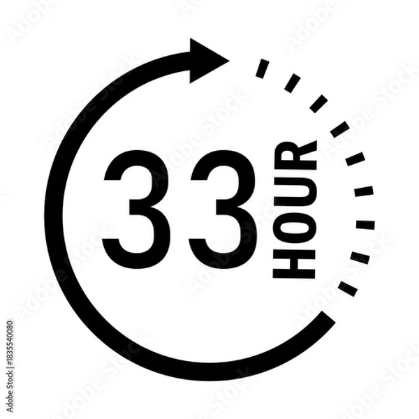 Fototapeta Thirty-three hour cycle time duration icon