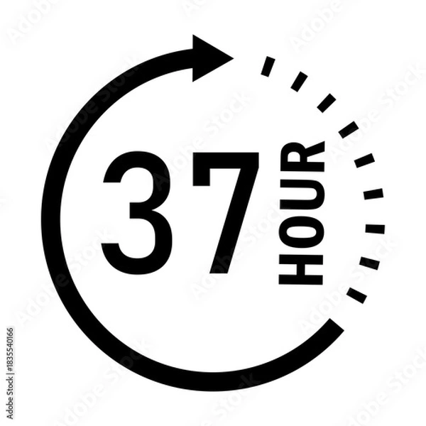 Fototapeta Thirty-seven hour duration countdown icon
