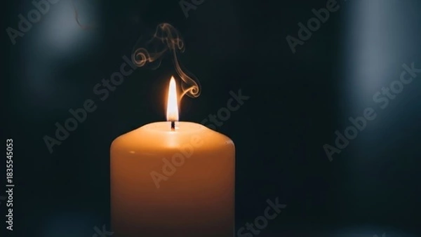 Fototapeta Candle Flame in Darkness - A Symbol of Hope and Remembrance.