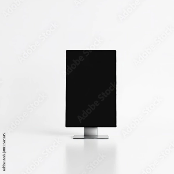 Fototapeta Modern black screen monitor display mockup for product showcase and advertising on white background