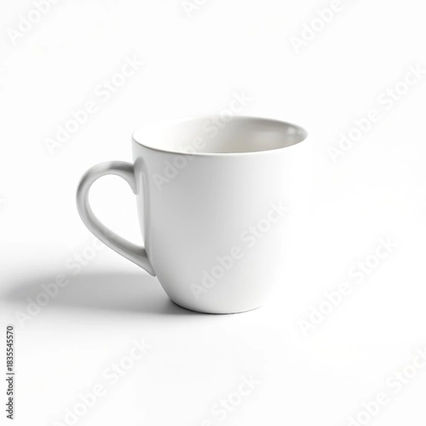 Fototapeta Ceramic coffee mug white tea cup isolated clean drinkware kitchenware beverage container tableware object 100