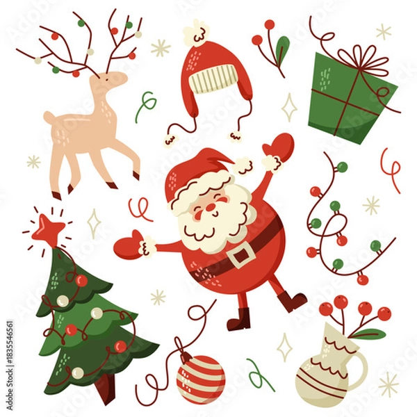 Obraz collection of winter holiday elements