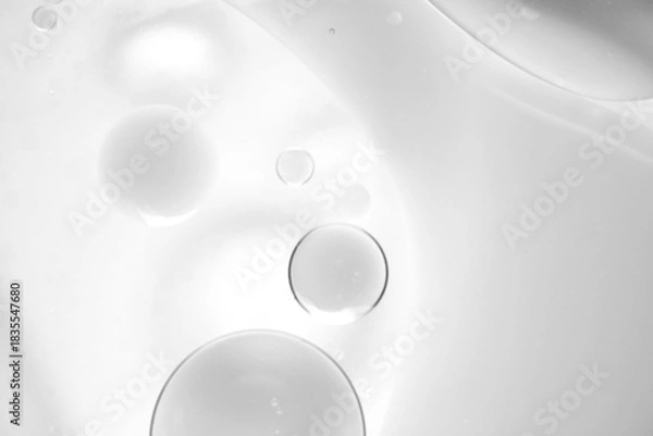 Obraz Clear Water Drops on White Surface with Soft Focus Background