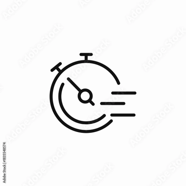 Obraz fast stopwatch timer icon sign vector