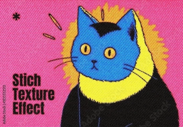 Fototapeta Embroidery Stitch Texture Effect Mockup