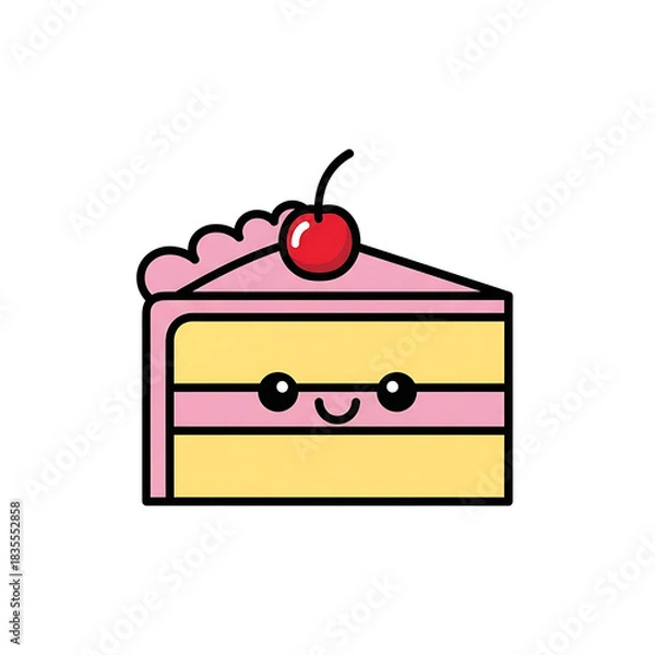 Obraz Kawaii Cake Slice.