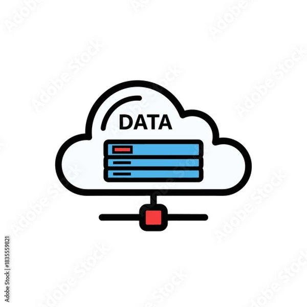 Obraz Secure cloud data storage solution for modern business with scalable server architecture and reliable network connections, ensuring data integrity and accessibility