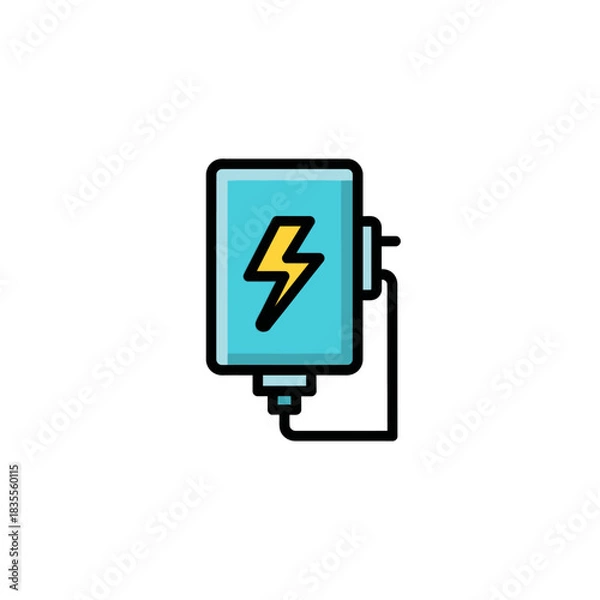 Obraz Power up your projects with this modern, vibrant charger icon, perfect for illustrating energy, technology, or charging solutions in a sleek, eye catching design