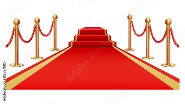 Fototapeta red carpet on white background