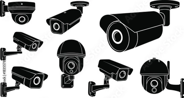 Fototapeta Frog and Tadpole Life Cycle Silhouette Set, Black Vector Illustrations of Amphibians, Frogs Standing and Jumping, Plus Tadpoles for Biology, Nature, and Scientific Graphic Design Isolated.