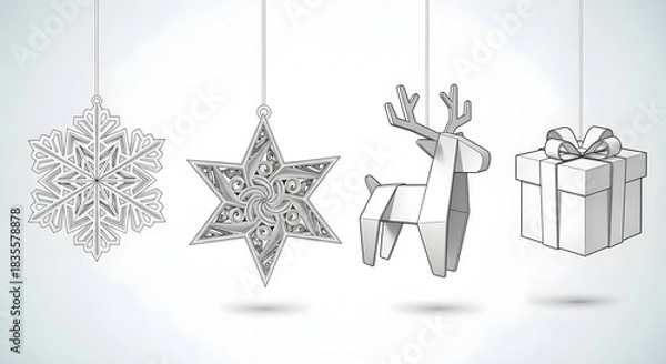 Obraz Paper gift work tree decorations 