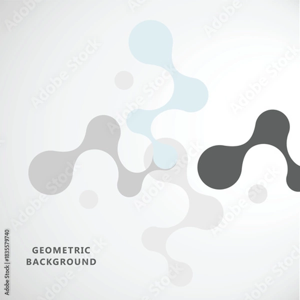 Fototapeta Flow and Structure. Modern Template with Rounded Symmetry Digital Interfaces. Vector illustration