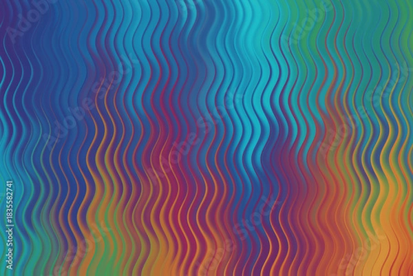 Fototapeta Abstract wavy colorful background with smooth gradients and dynamic ripple effect
