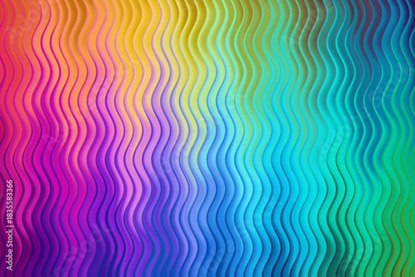Fototapeta Vibrant rainbow background with wavy lines and a smooth gradient effect
