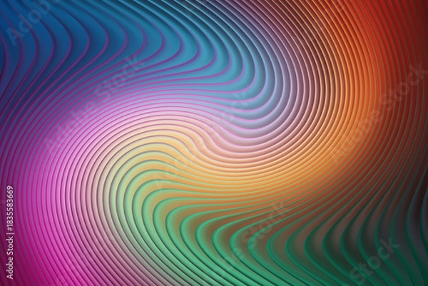 Fototapeta Abstract background with swirling lines in vibrant rainbow colors and smooth texture