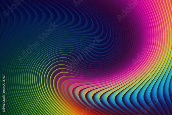 Fototapeta Colorful abstract background with swirling lines and vibrant gradient colors
