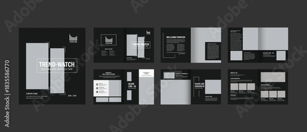 Obraz Multipurpose product catalog and promotional magazine layout vector. modern furniture catalog brochure design.