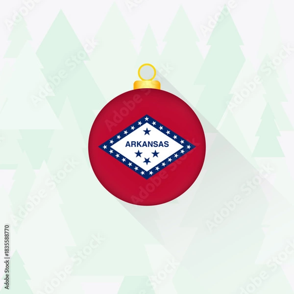 Obraz Arkansas State Flag Christmas Decoration.